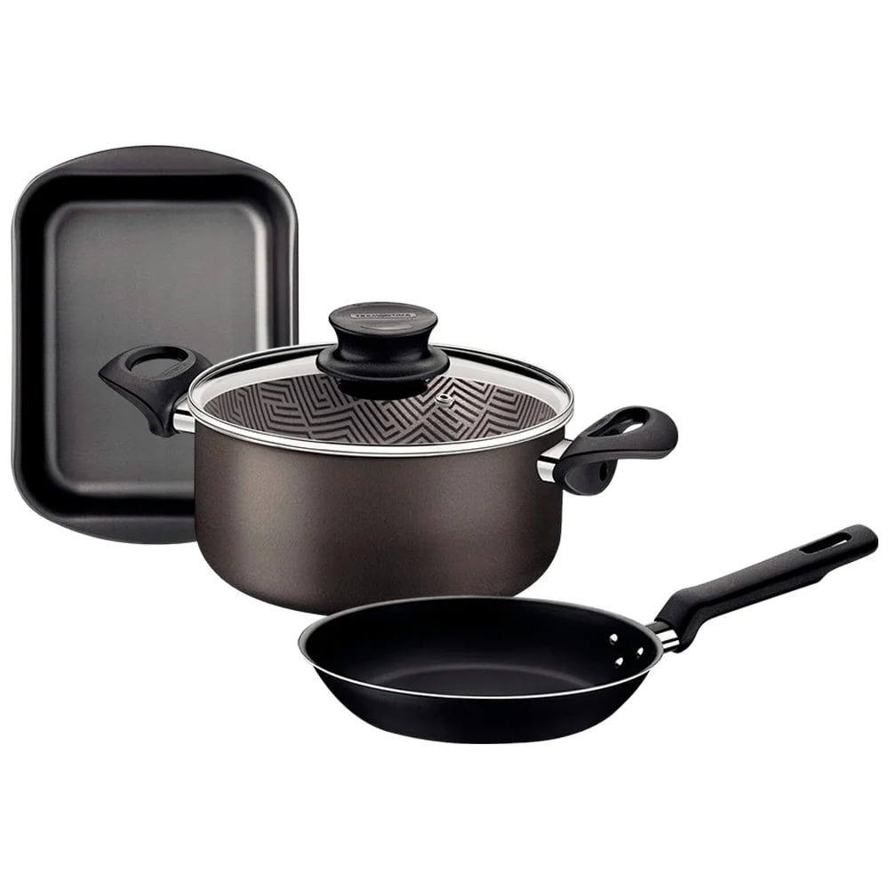 Cacerola Paris 2.9 L con sartén Loreto y asadera Brasil Tramontina
