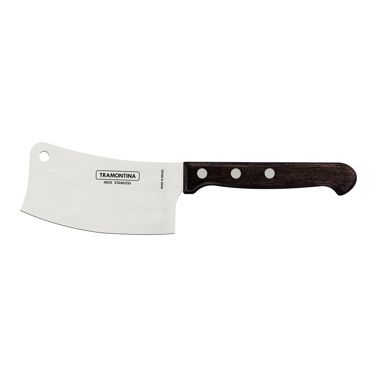 Hachuela de cocina Tramontina Polywood de acero inoxidable 4 pulgadas marrón