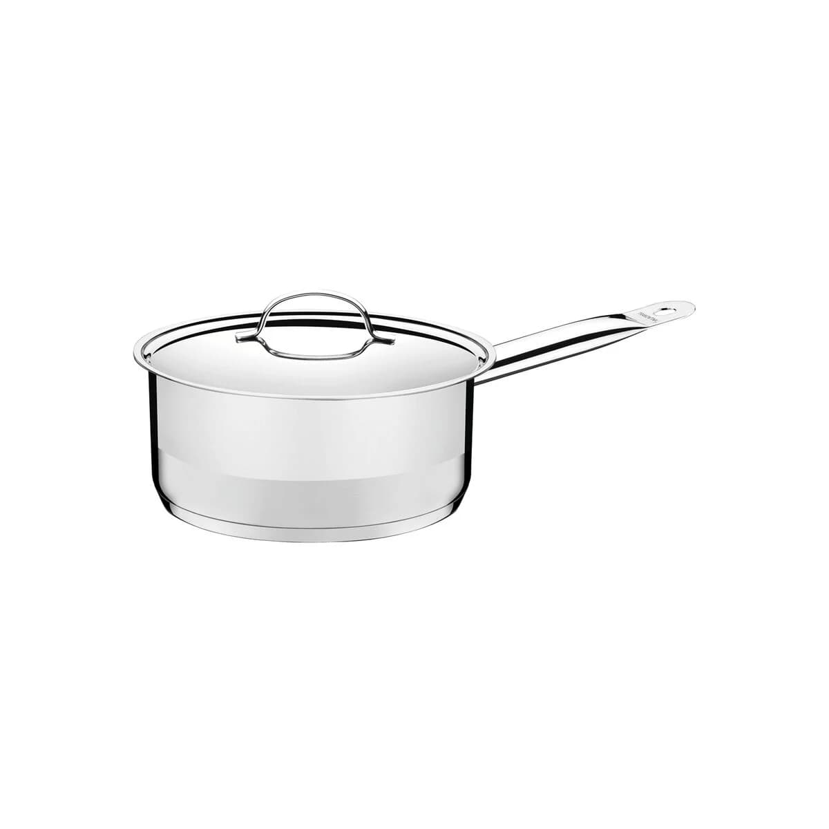 Olla con mango y tapa Tramontina Professional de acero inoxidable triple fondo para inducción 16 cm 1.4 L — imagen 1 de 3