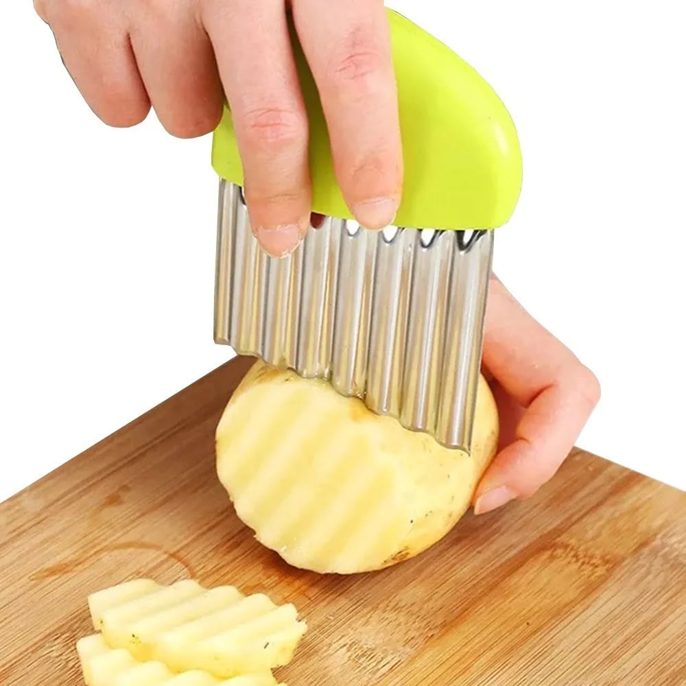 Cortador De Papas Vegetales Zig Zag Ondulado Acero Inox