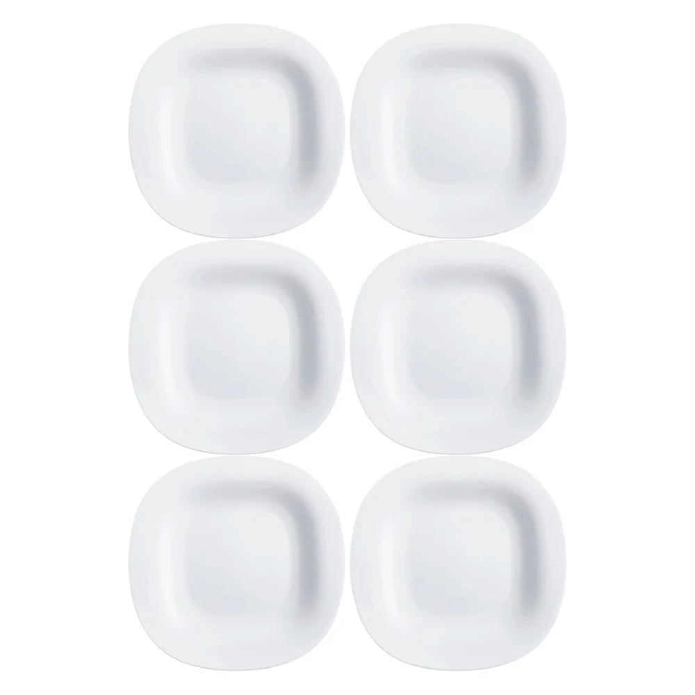 Plato De Postre Vidrio Blanco Luminarc Carine 19 Cm X6 Unid