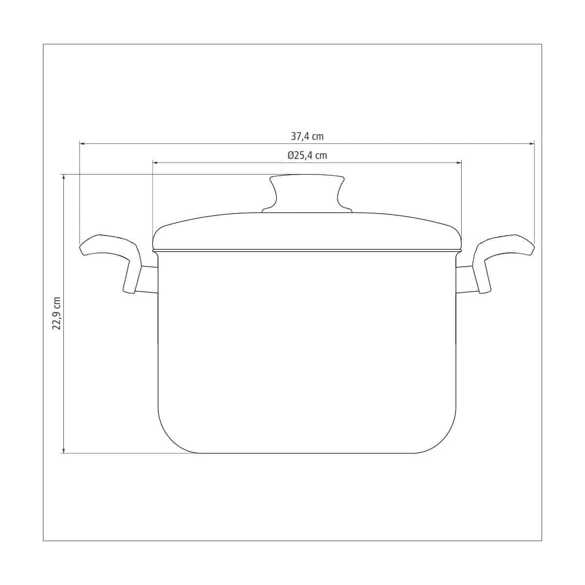 Olla alta antiadherente con tapa Tramontina Paris 24 cm 7.5 L