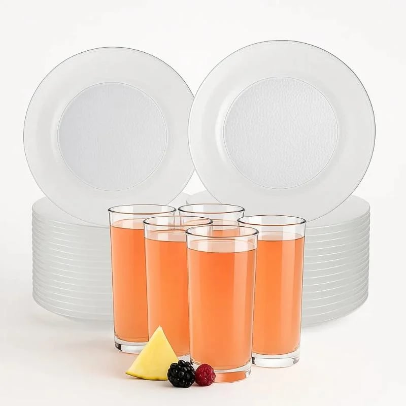Set De Vajilla 18 Piezas Platos Vasos De Vidrio Durax Cocina
