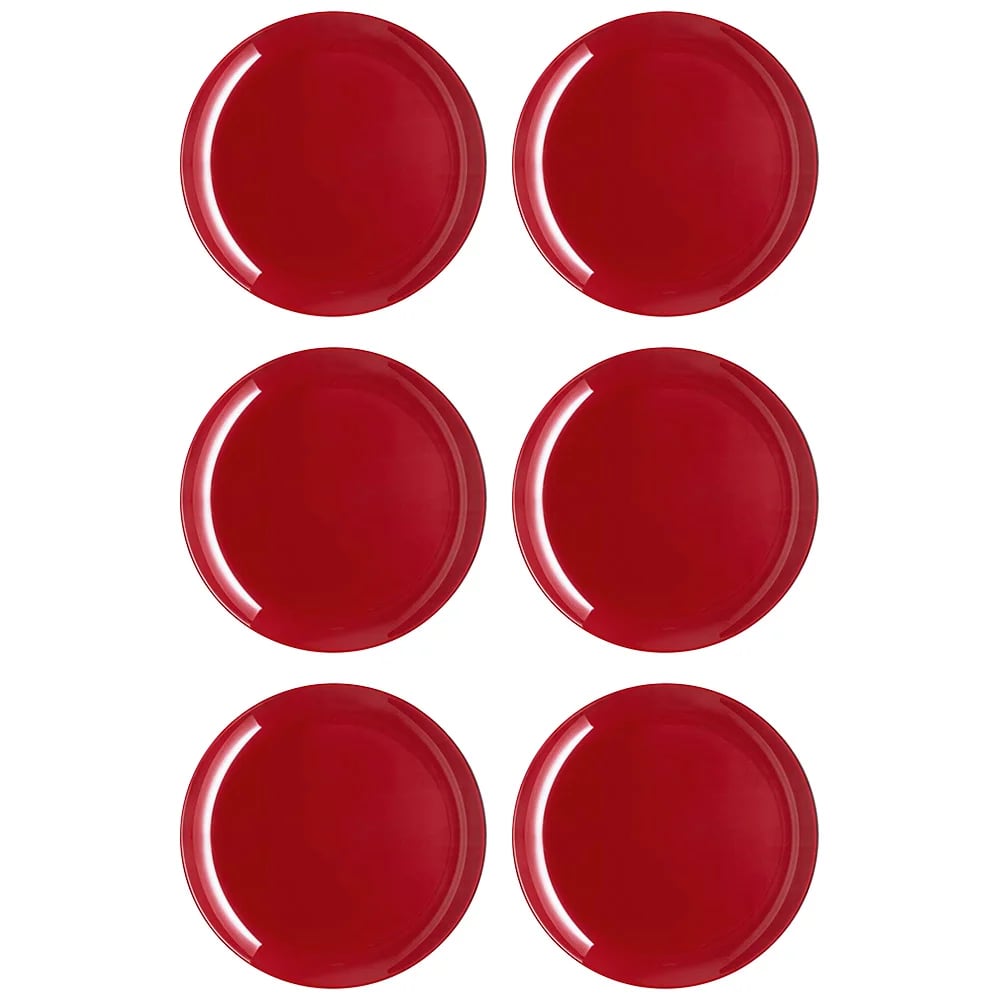 Plato Llano Vidrio 26 Cm Luminarc X6 Unid Arty Bordeaux