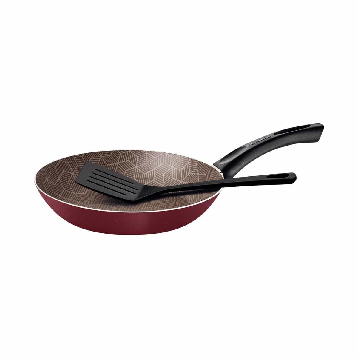 Sartén Tramontina Paris antiadherente 28 cm 2 L con espátula color rojo
