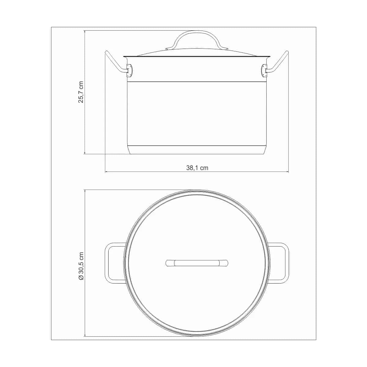 Olla Induccion Tramontina 12 Litros 28 Cm Profesional — miniatura 3