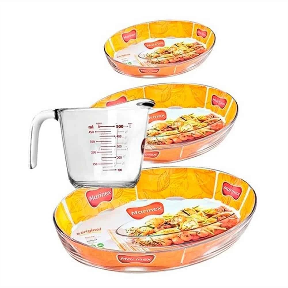 Set Asaderas Oval Marinex Con Jarra Medidora — imagen 1 de 1