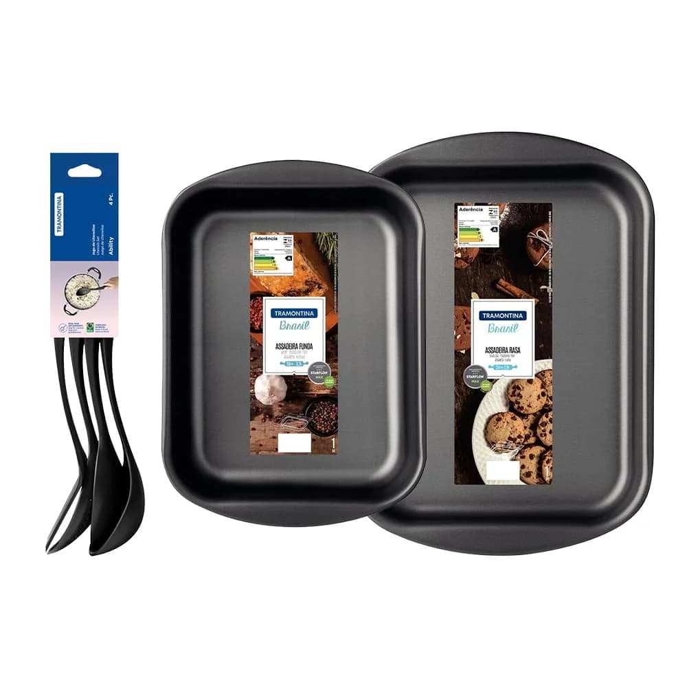 Set Asaderas Tramontina Antiadherente Con Utensilios — imagen 1 de 1