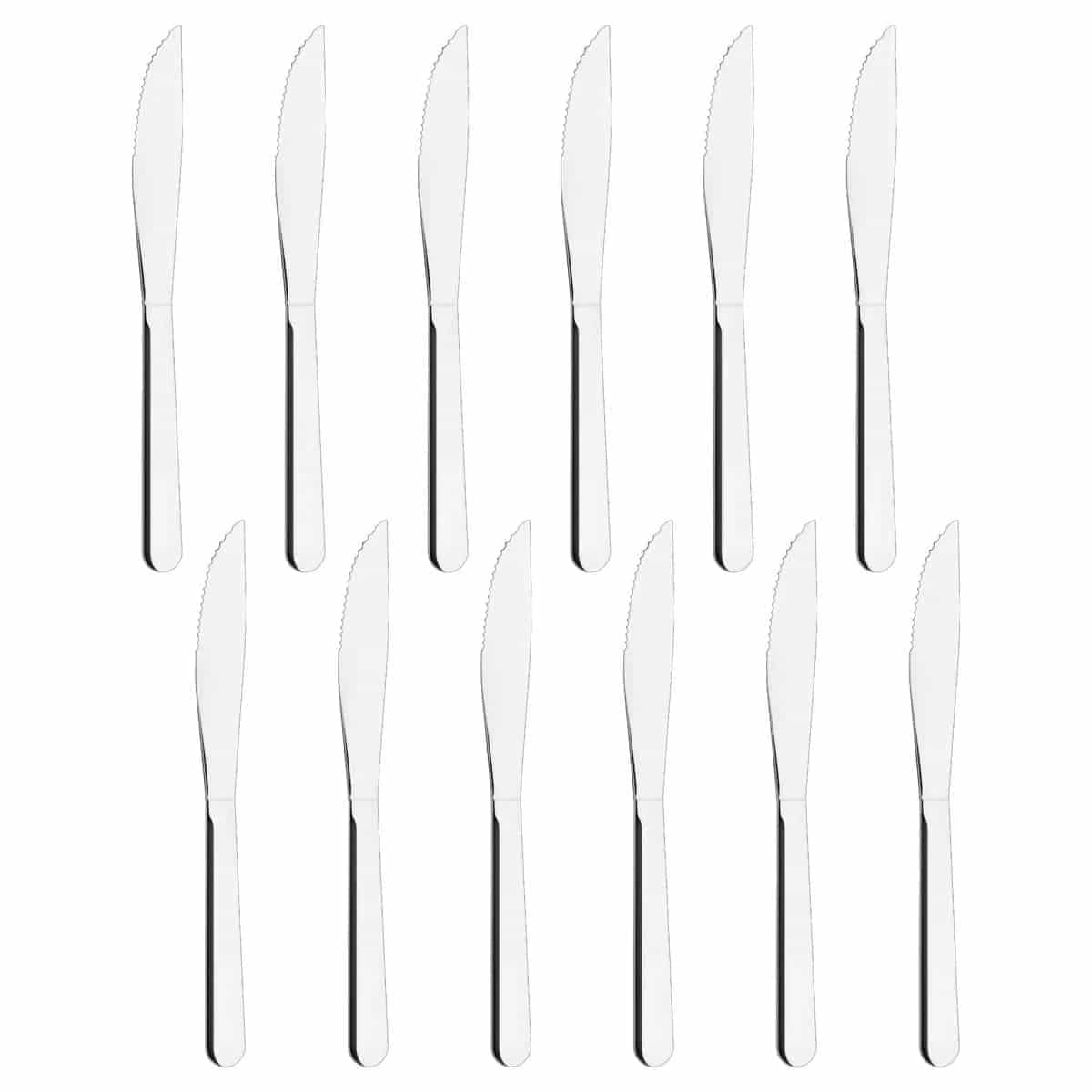 Cuchillos para asado Tramontina Malibu de acero inoxidable pack de 12 unidades