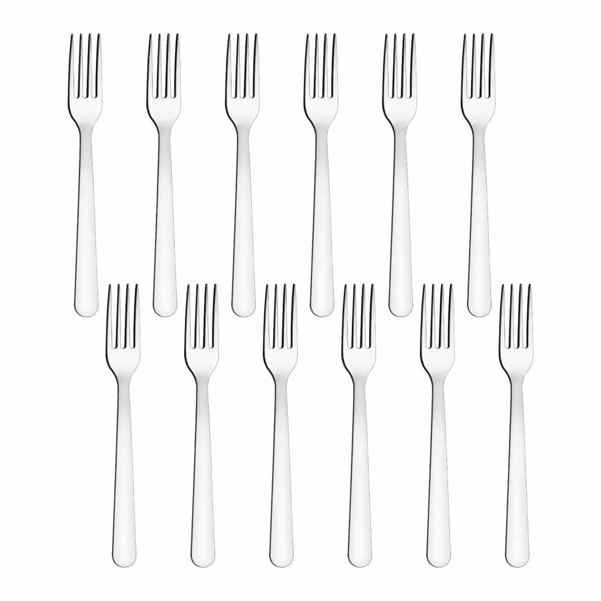 Tenedores de mesa Tramontina Malibu de acero inoxidable pack de 12 unidades