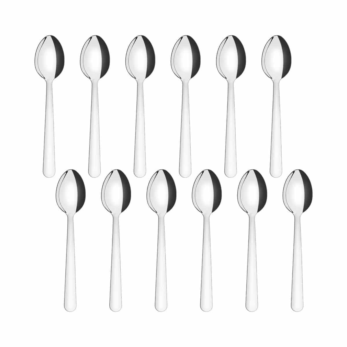 Cucharas de postre Tramontina Malibu de acero inoxidable pack de 12 unidades