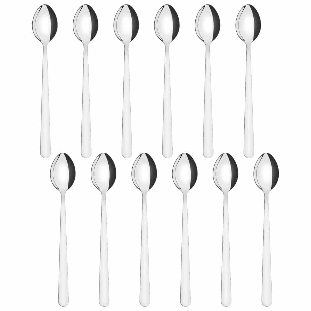 Cucharas para refresco Tramontina Malibu de acero inoxidable pack de 12 unidades
