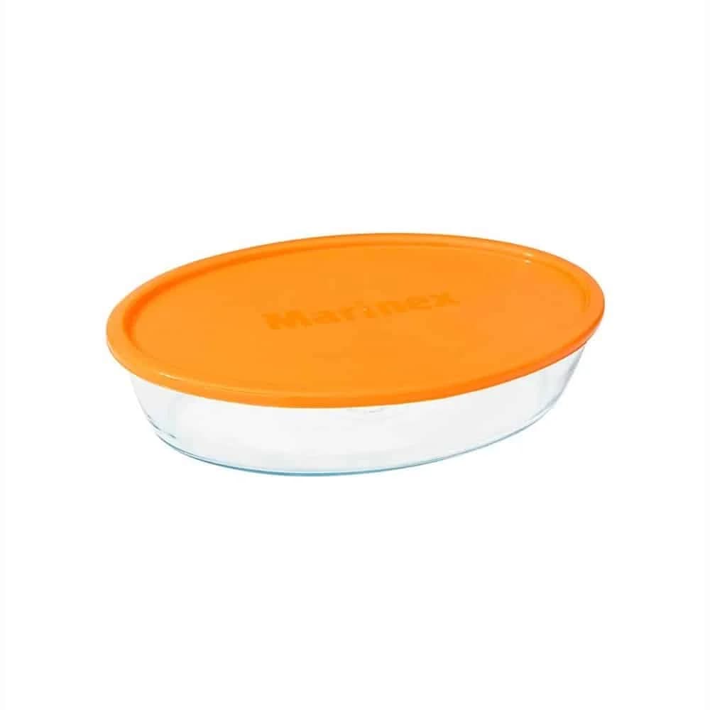 Asadera Vidrio Marinex Oval Con Tapa 1600 Ml — miniatura 3