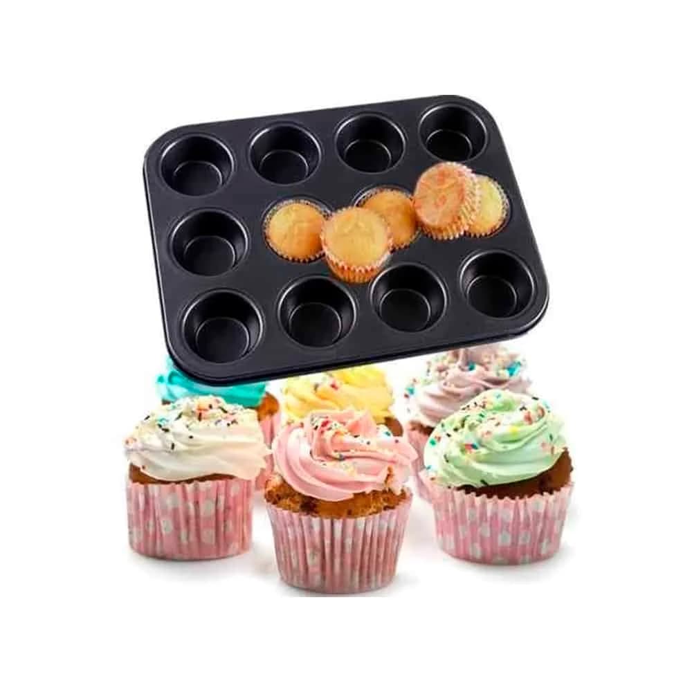Molde Tefon Antiadherente Para 12 Muffins Grupo Dos — imagen 1 de 4