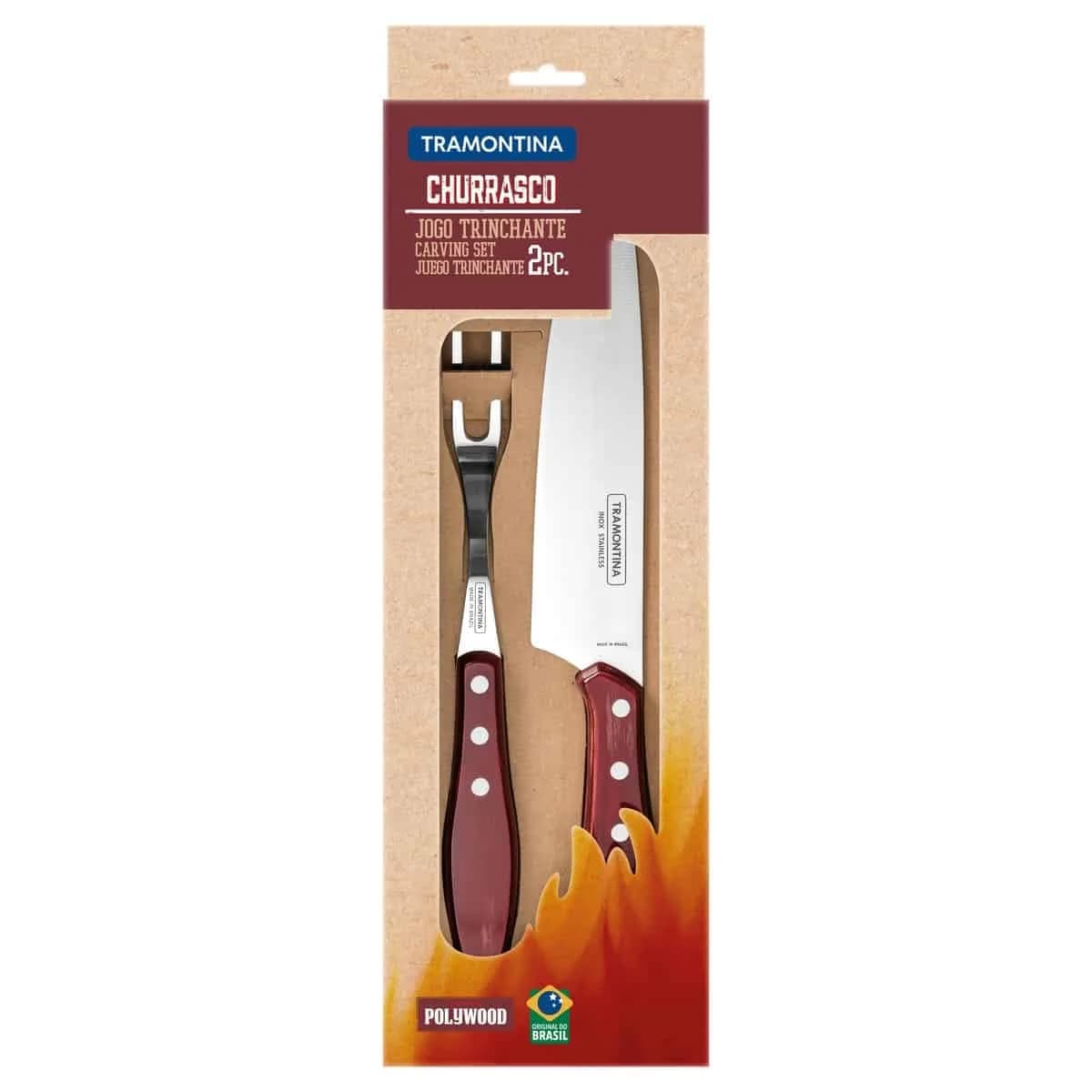 Juego Asado Cuchilla Tenedor Tramontina Polywood 2 Piezas — miniatura 2