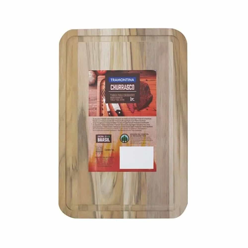 Tabla rectangular de madera teca Tramontina Churrasco 34 x 23 cm