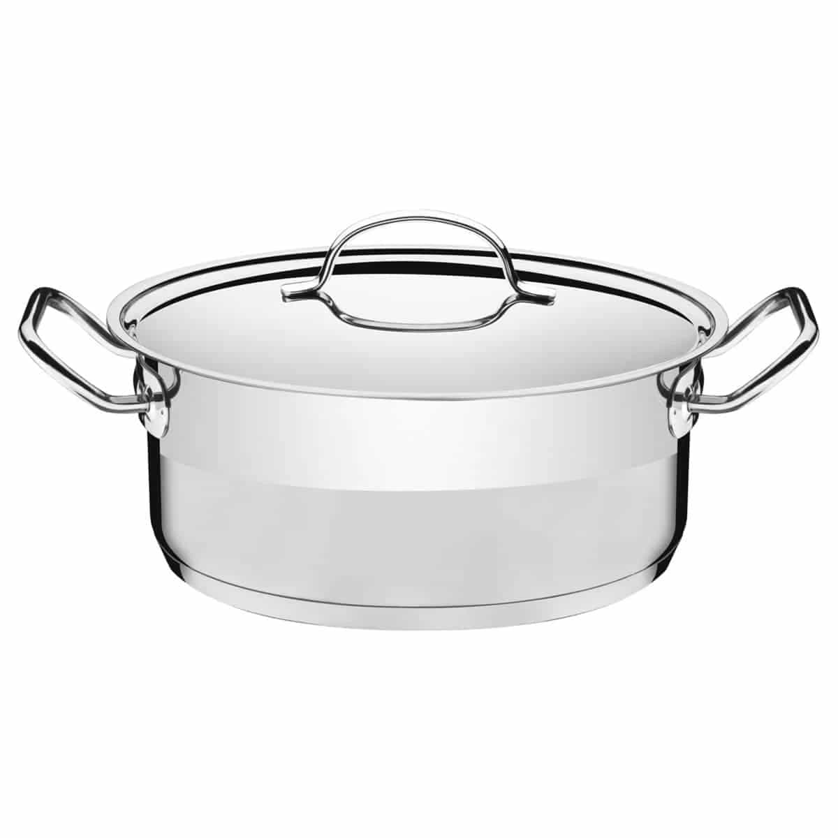 Cacerola baja Tramontina Professional de acero inoxidable triple fondo 28 cm 7.1 L para inducción