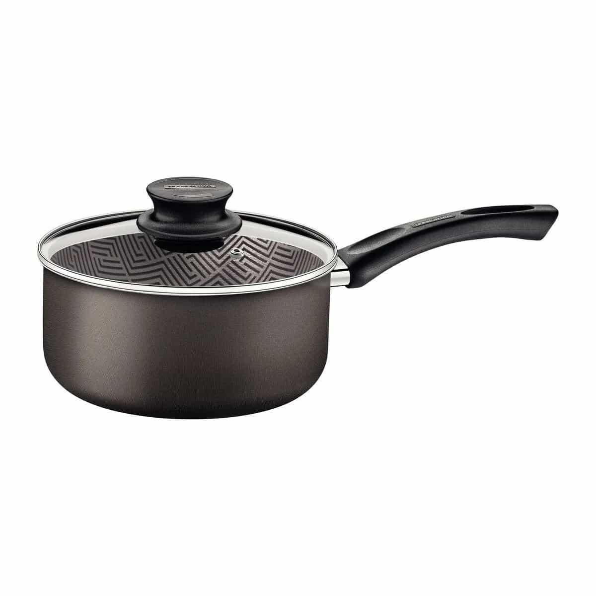 Olla con mango y tapa de vidrio Tramontina Paris antiadherente 20 cm 2.9 L