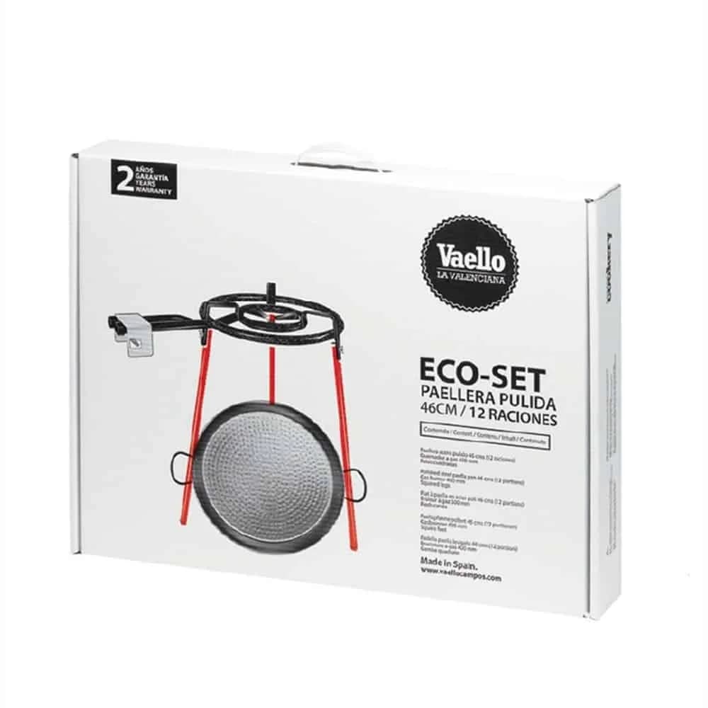 Set Paellera Acero Pulido Paella 38 Cm Quemador 30 Cm — miniatura 2