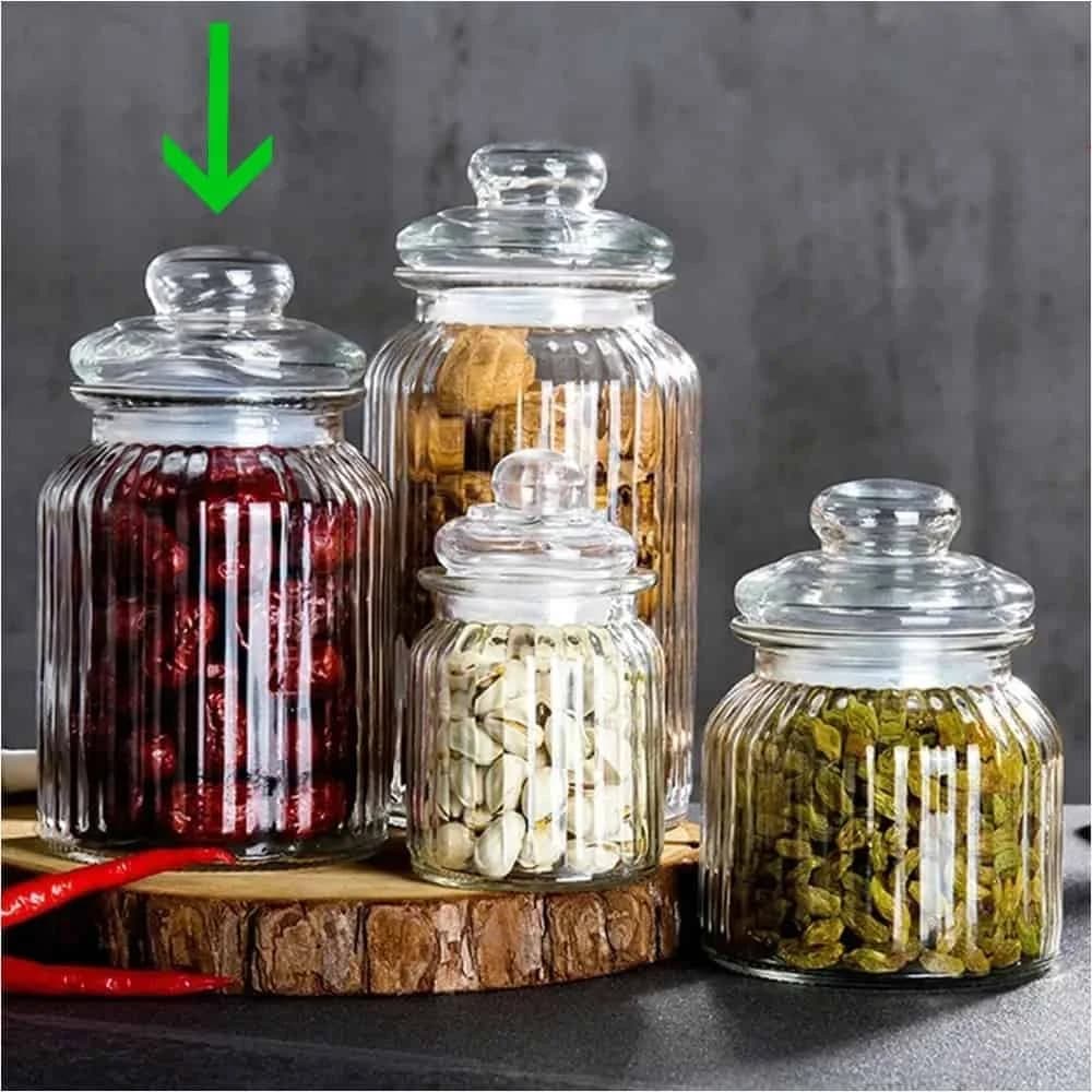 Frasco De Vidrio Tarro Caramelera Hermetico Conserva 1000 Ml — miniatura 2