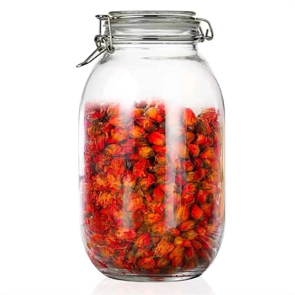 Frasco De Vidrio Hermetico Conserva 3000 Ml Broche De Metal — imagen 1 de 3