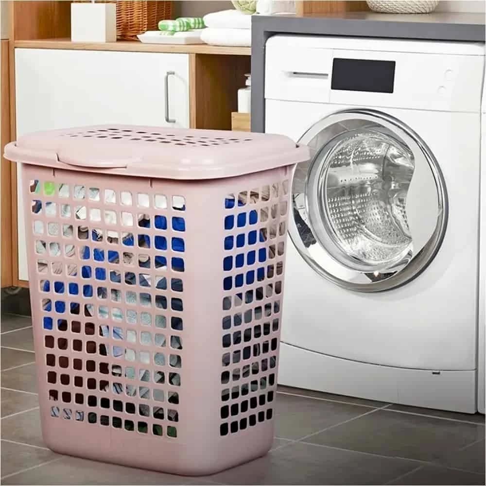 Canasto Cesto Para Ropa Rectangular Con Tapa 60 Litros — miniatura 4