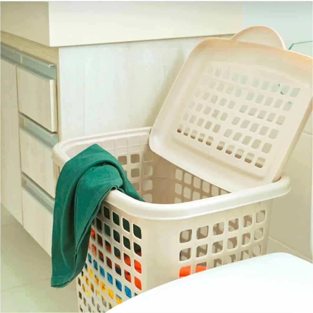 Canasto Cesto Para Ropa Rectangular Con Tapa 60 Litros — miniatura 6