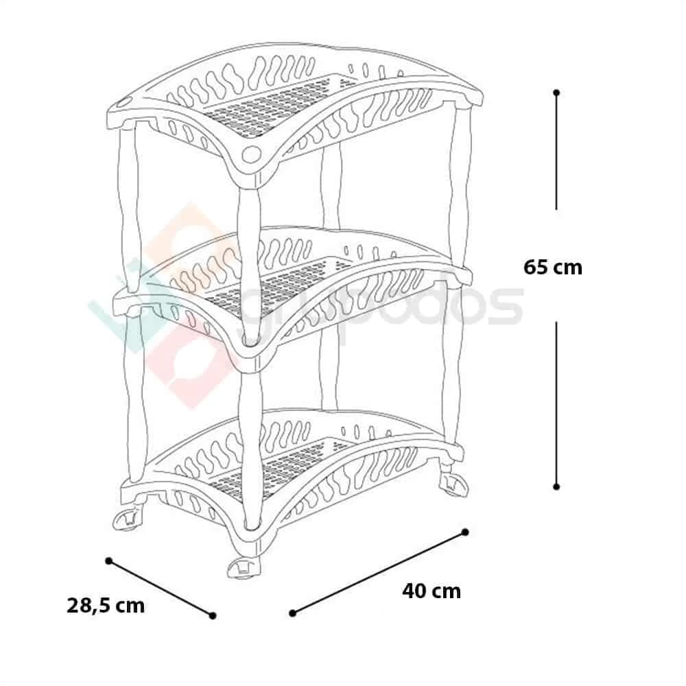 Organizador De Cocina Frutero Baño 3 Estantes Plastico — miniatura 2