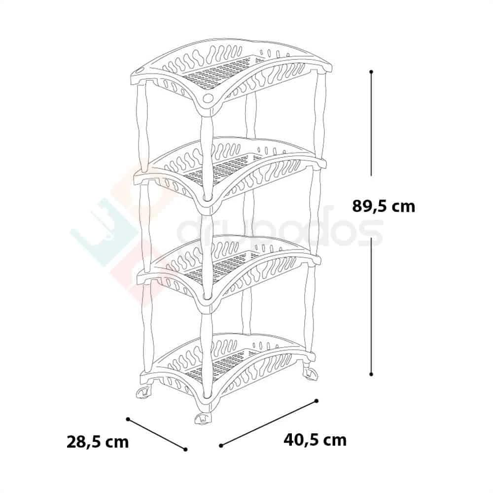 Organizador De Cocina Frutero Bano 4 Estantes Plastico — miniatura 2