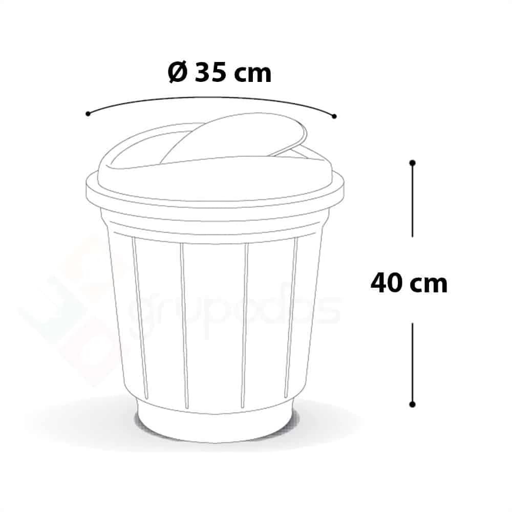 Papelera Basurera Vaiven Contenedor Basculante 20 Litros — imagen 2 de 2