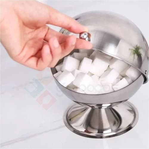 Bowl Azucarero Esferico Con Tapa Condimentos Acero Inox — miniatura 3