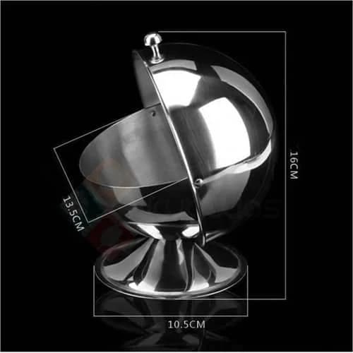 Bowl Azucarero Esferico Con Tapa Condimentos Acero Inox — miniatura 4