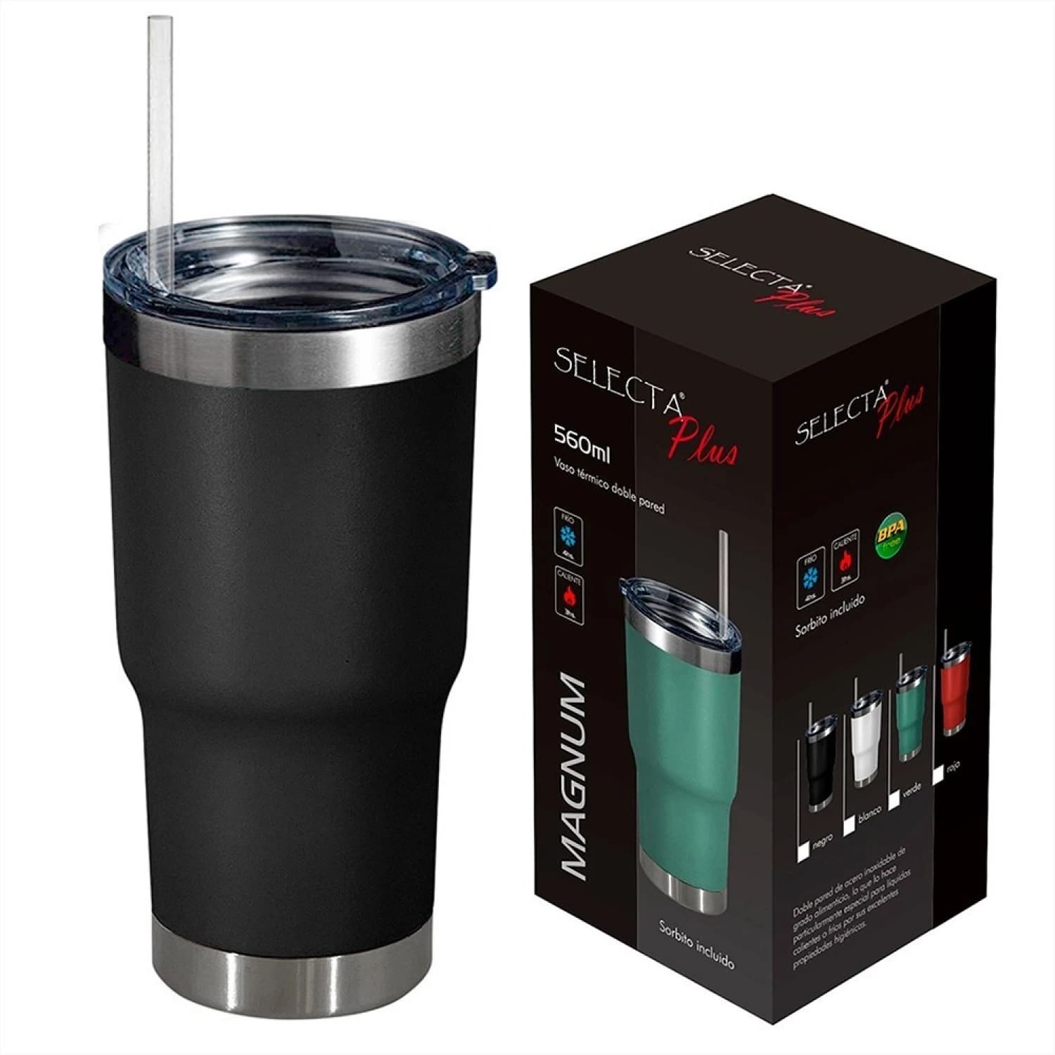 Vaso Termico Doble Pared Con Sorbito Acero Inox 560 Ml — imagen 1 de 1