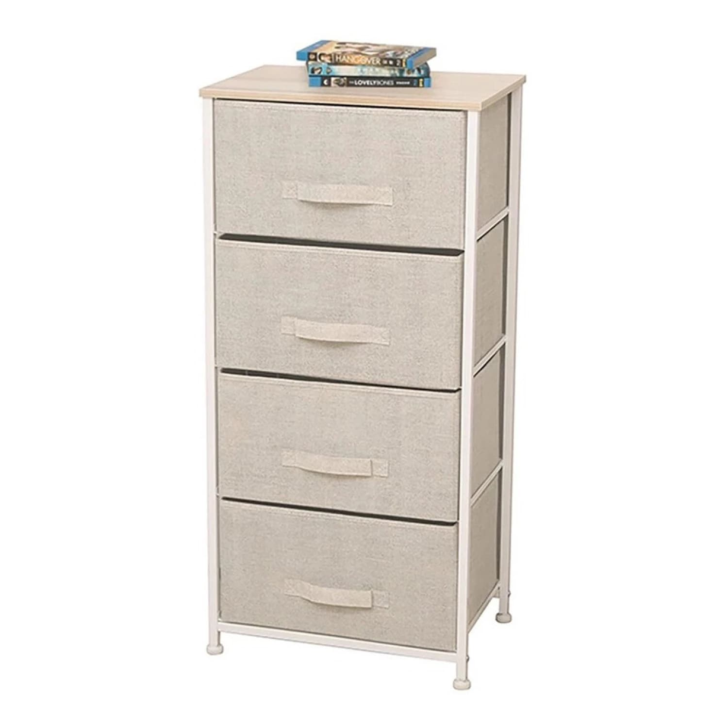 Mueble Organizador Tela Acero Y Madera 4 Cestos Cajones — imagen 1 de 5