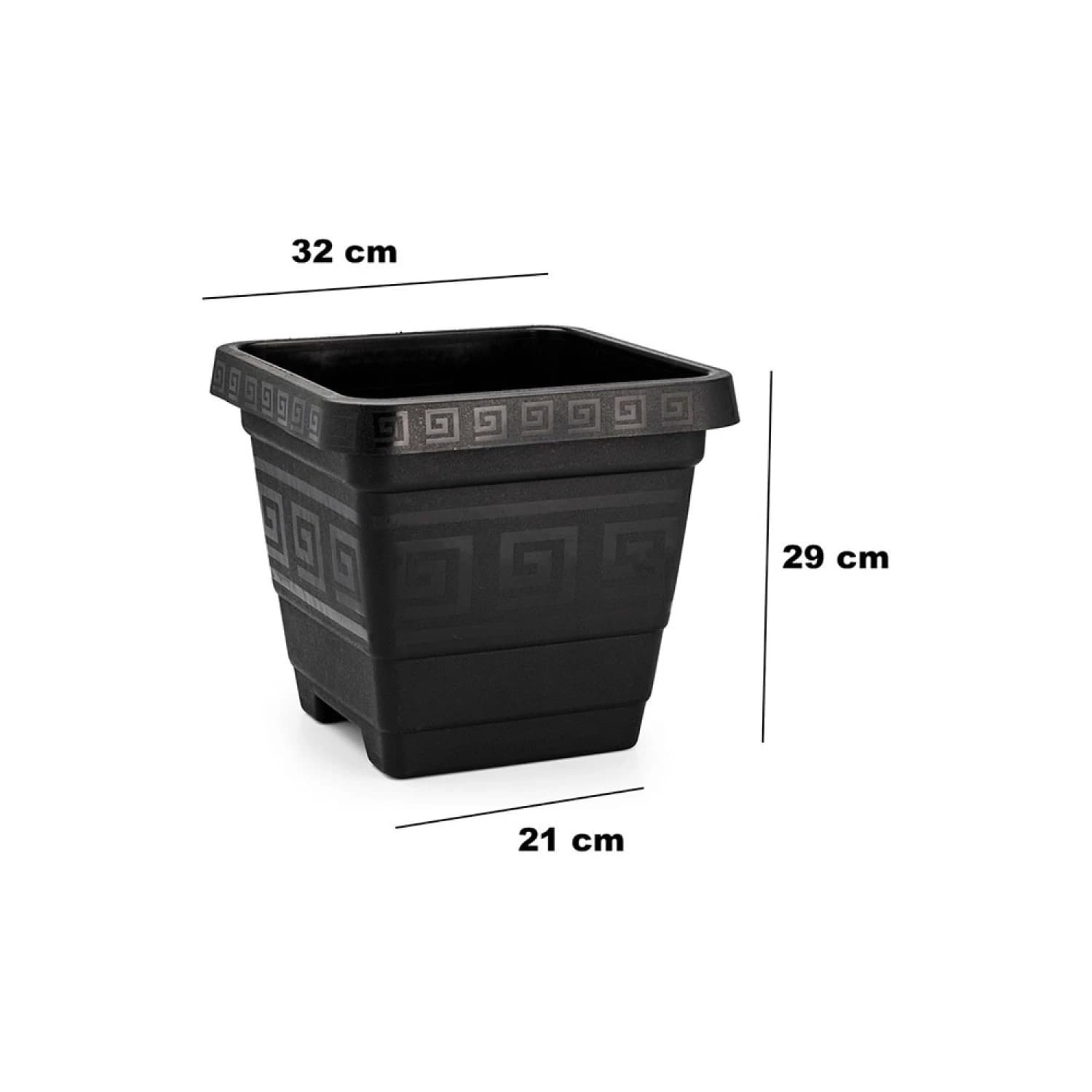 Maceta Cuadrada Macetero Para Plantas Jardin 32 Cm 18 L — imagen 2 de 2