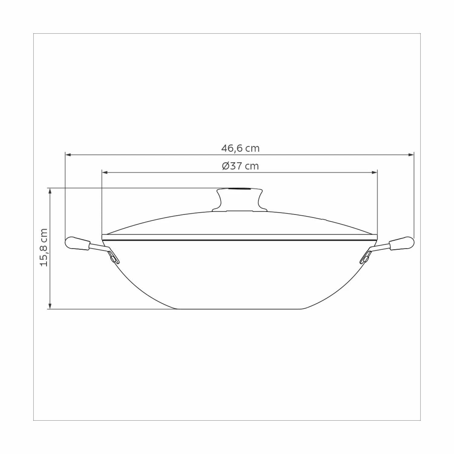 Sarten Wok Tramontina Antiadherente Tapa Vidrio 32 Cm Paris — miniatura 4