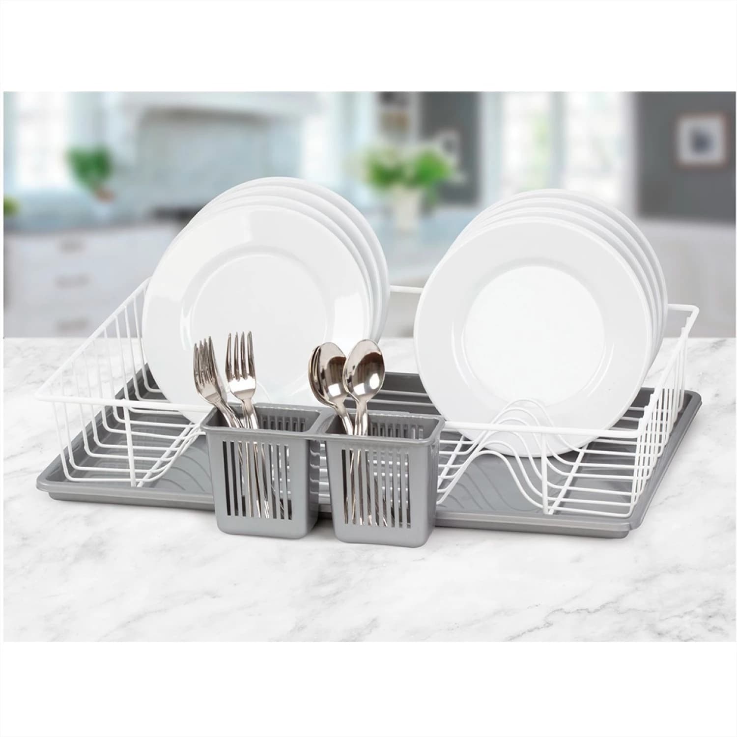 Escurridor De Platos Vajilla Con Bandeja Y Cubiertera — miniatura 3