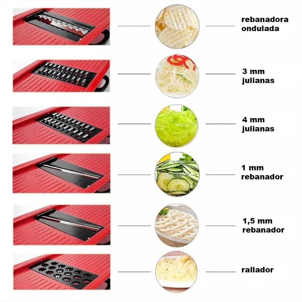 Mandolina Cortador Rallador De Verduras Y Vegetales — miniatura 5