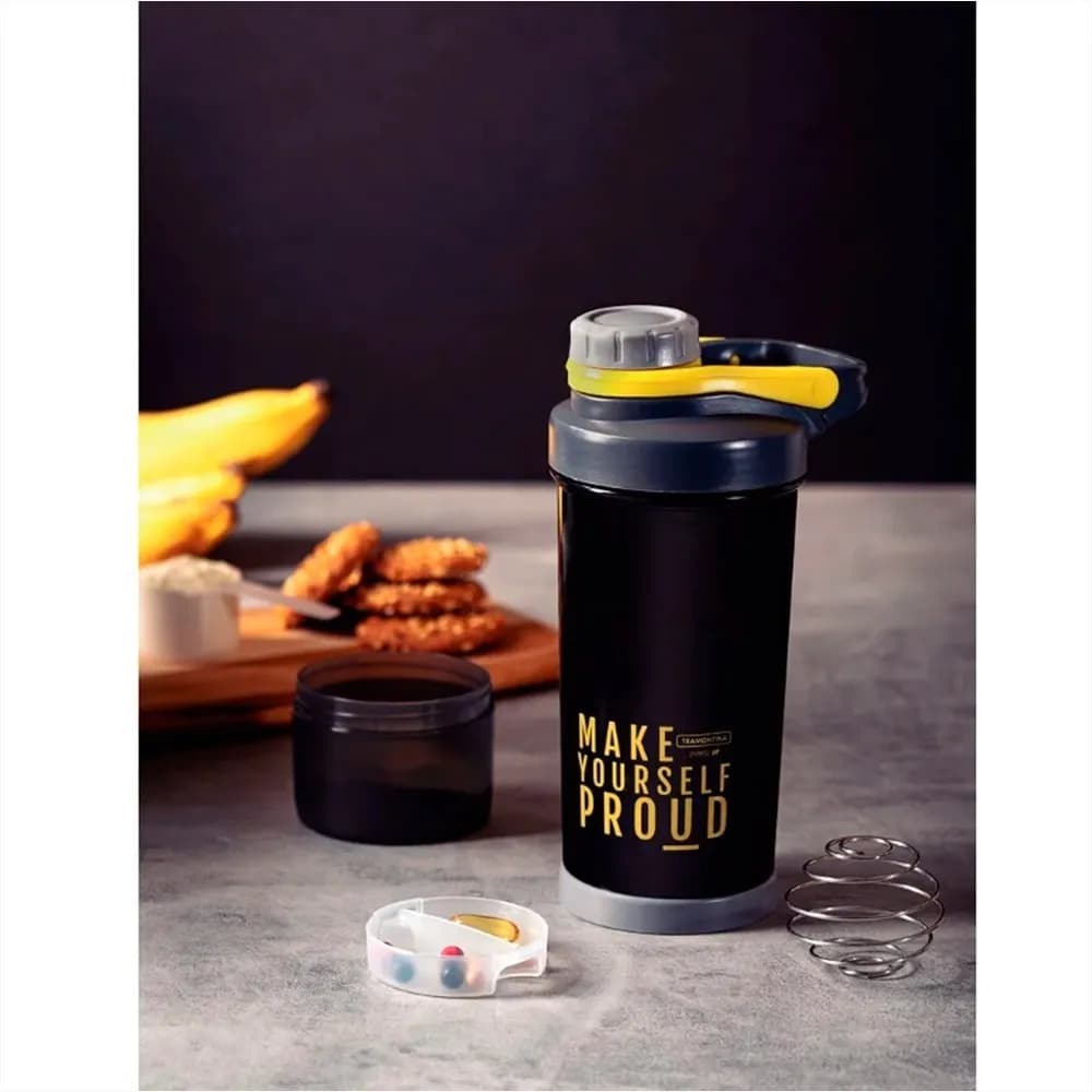 Botella Shaker Tramontina Vaso Mezclador Suplementos Deporte — miniatura 5