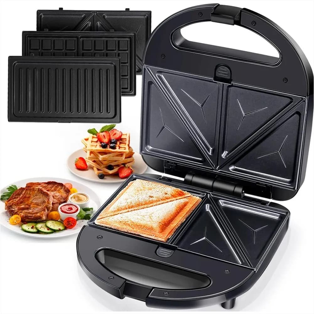 Sandwichera Doble Grill Wafflera 3 En 1 Punktal 800 W — imagen 1 de 3