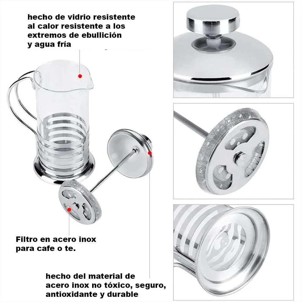Cafetera Tetera Con Sistema De Embolo Cafe 800 Ml Grupo Dos — imagen 3 de 3