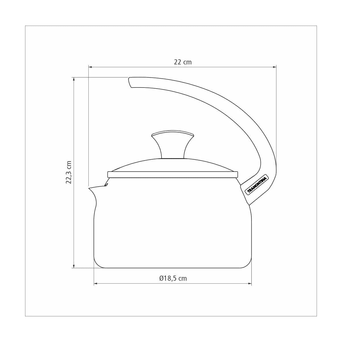 Caldera Tetera 1.9 Litros Tramontina Aluminio Con Antiadhere — miniatura 2