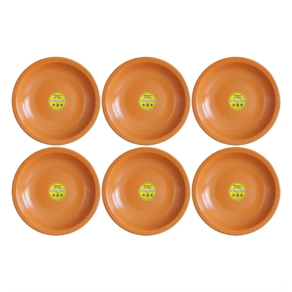 Plato Hondo Ceramica 22 Cm Vila Rica Terracota X 6 Unid. — imagen 1 de 2