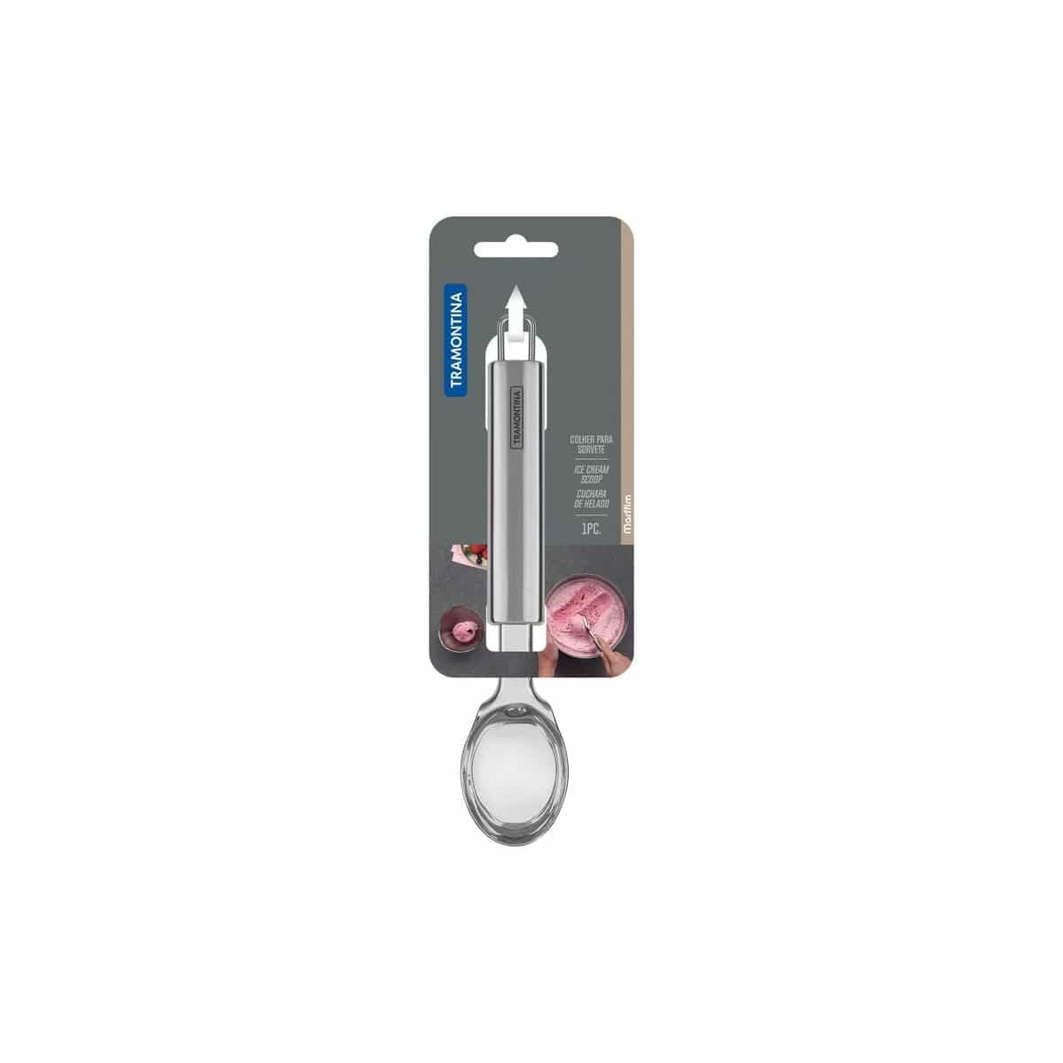 Cuchara para helado Tramontina Marffim de acero inoxidable 21 cm