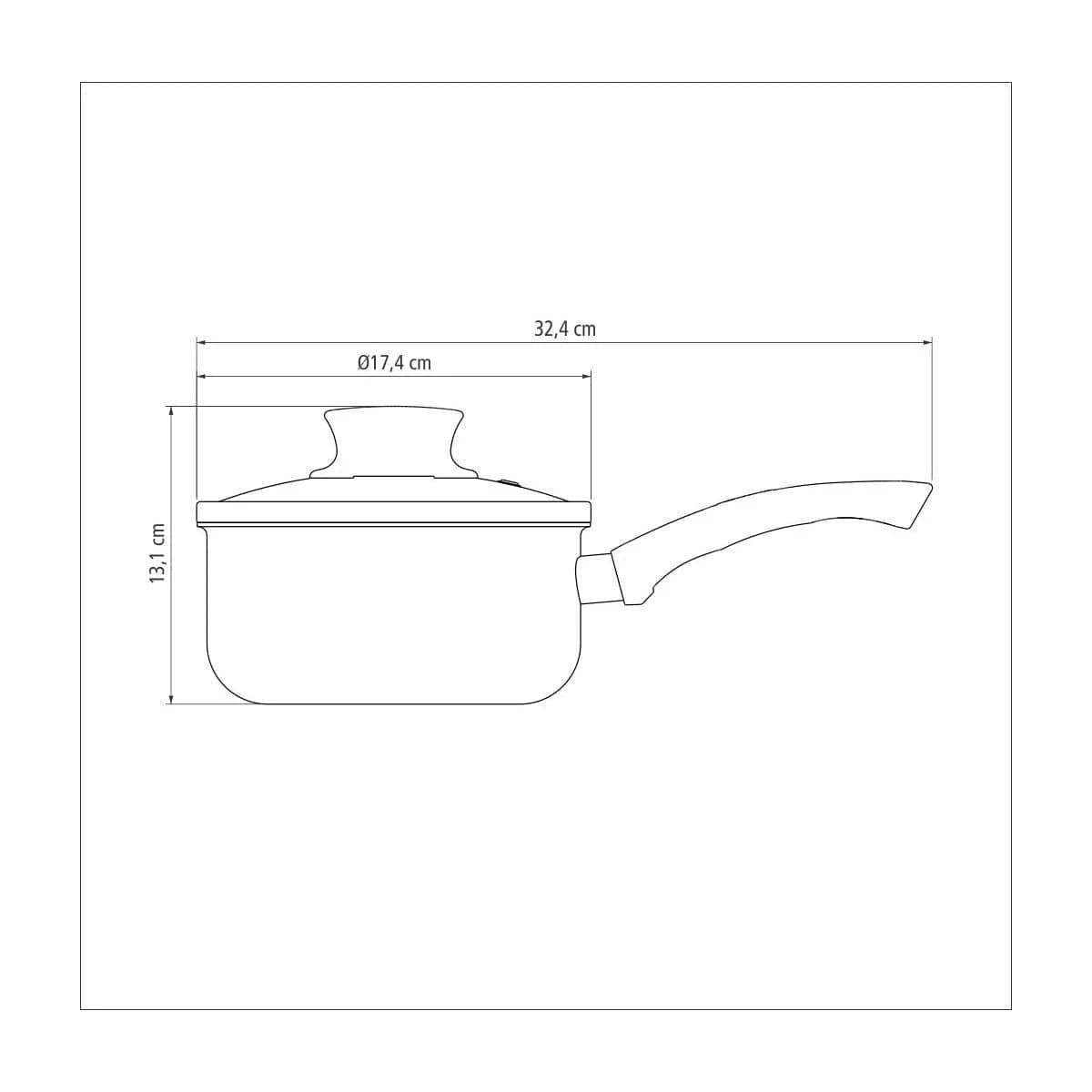 Olla Tramontina Teflon 16 Cm 1.5 Litros Antiadherente Paris — miniatura 5