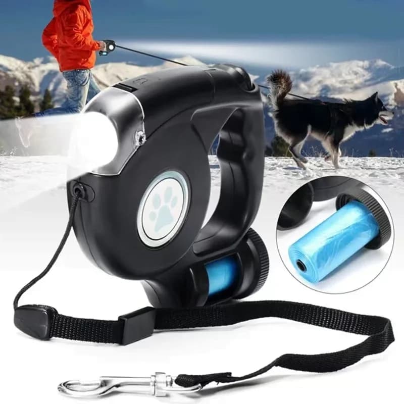 Correa Para Mascotas Con Luz Led Extensible Retractil 5 Mts — miniatura 3