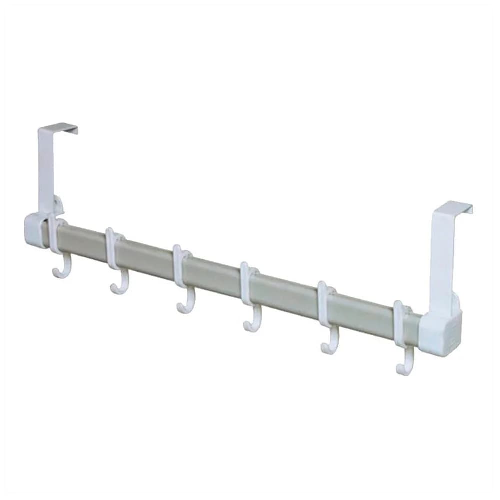 Perchero De Puerta 58 Cm Blanco 6 Ganchos Aluminio — imagen 1 de 3