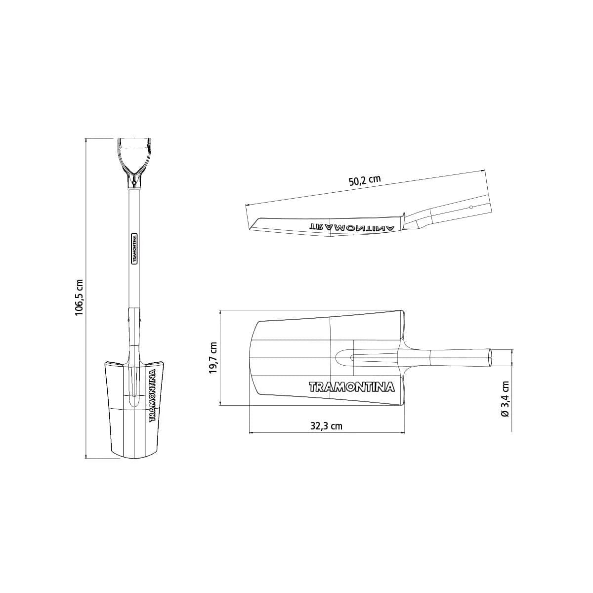 Pala Carga Palear Mango Madera 71 Cm Tramontina — miniatura 2