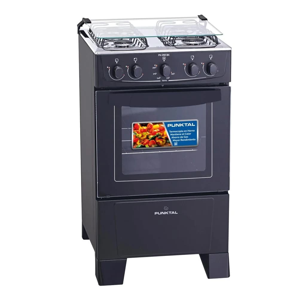 Cocina Punktal Pk-268 Bk Viena Super Gas / Gas Inox Negra — imagen 1 de 1