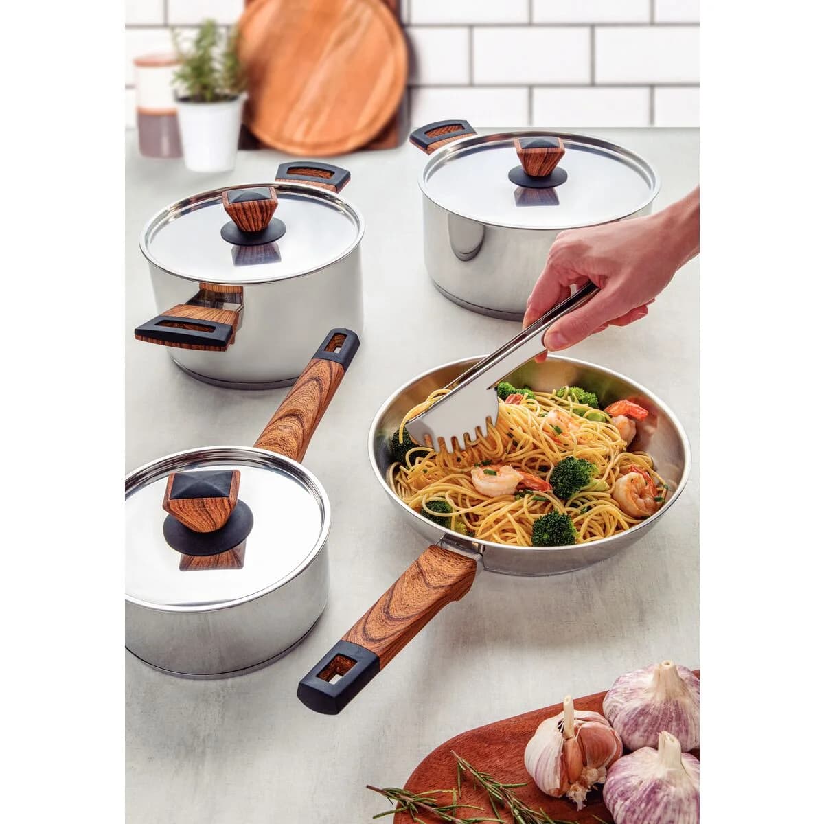 Pinza De Pasta Tramontina Utility Acero Inoxidable 21 Cm — miniatura 4